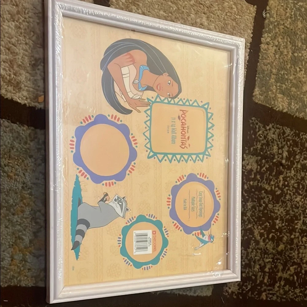 Vintage Disney Pocahontas White Photo Frame - Character Themed Home Accent